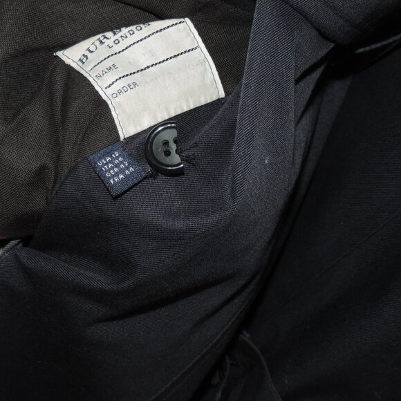 BURBERRY sz 12 Womens Dark Navy Blue Classic Belted Trench Double Breasted - Picture 6 of 16